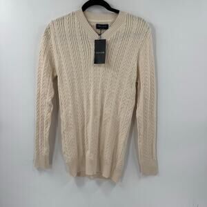NWT Donato cream cable knot cotton sweater